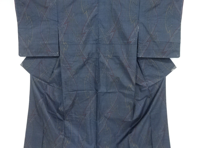 JAPANESE KIMONO / VINTAGE KIMONO / DORO OSHIMA TSUMUGI / WOVEN ABSTRACT / 5MARUKI